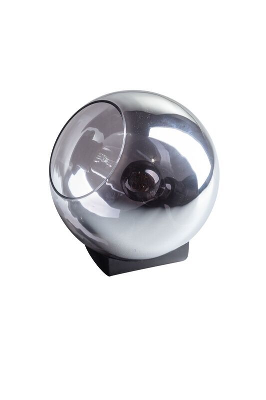 Borro tafellamp m.zw./glas smoke H31xB30cm
