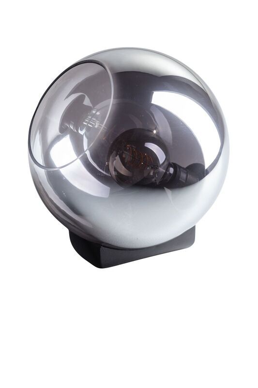 Borro tafellamp m.zw./glas smoke H36xB35cm
